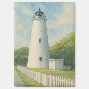 Ocracoke Lighthouse Watercolor Magnet