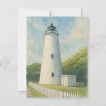 Ocracoke Lighthouse Watercolor