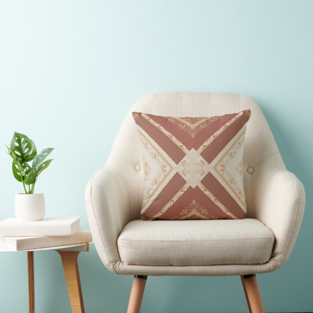 Ocrélia – Warm Earth Tones Grounding Decorative  Throw Pillow (Chair)