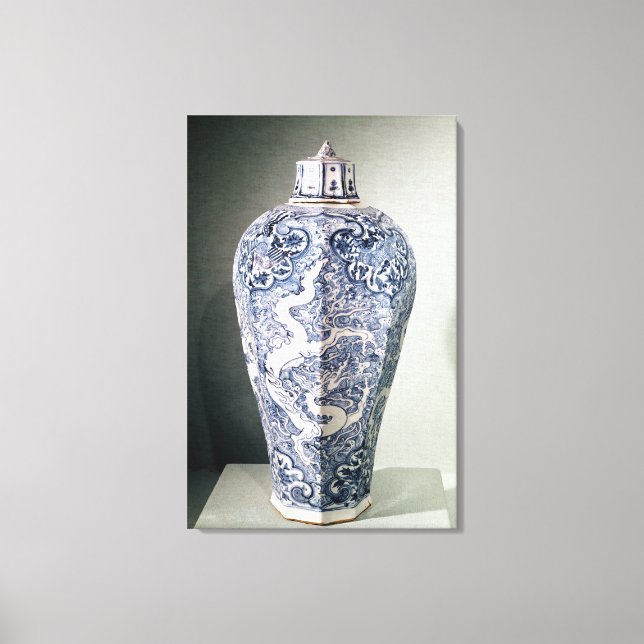 Octagonal 'Mei- P'ing' vase with white Canvas Print (Front)