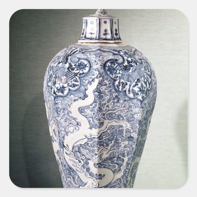 Octagonal 'Mei- P'ing' vase with white Square Sticker (Front)