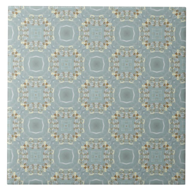 Octagons and Circles Retro Pattern Tile (Front)