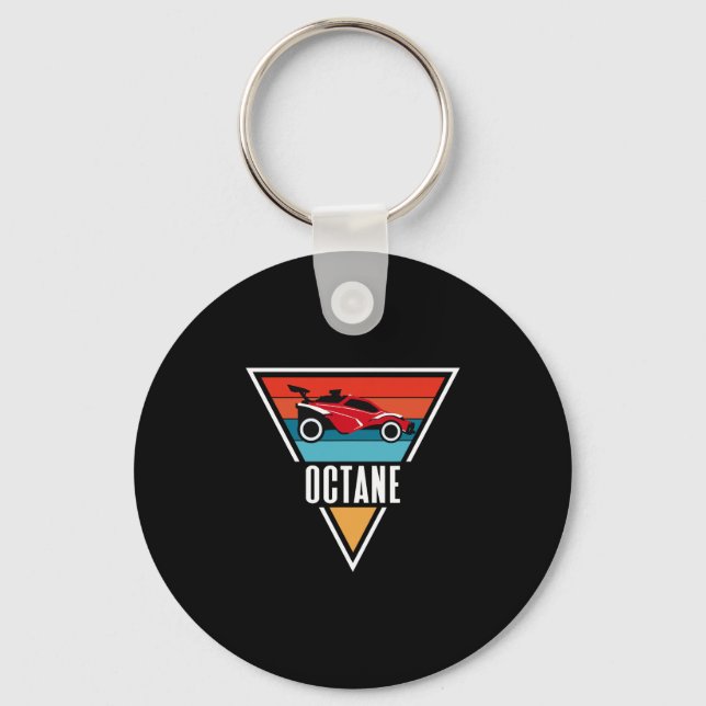 Octane Rocket Soccer Retro Sunset Distressed Graph Keychain (Front)