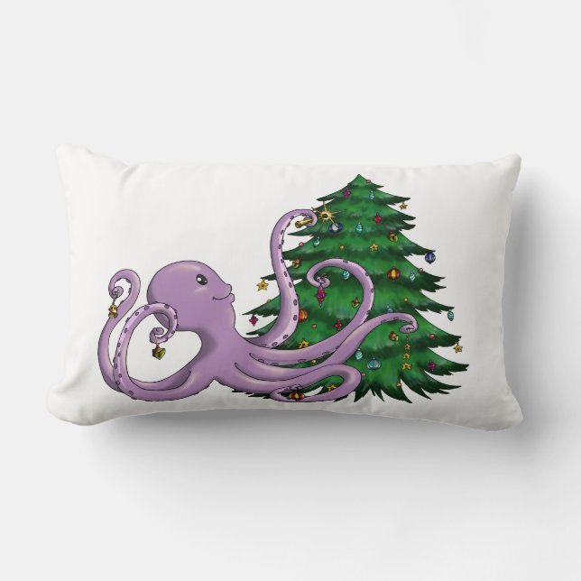 Octi Christmas Lumbar Pillow (Front)