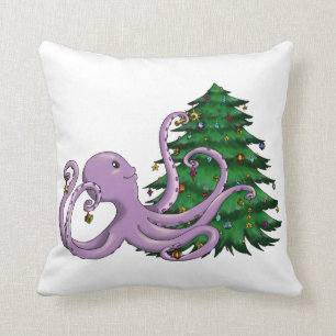 Octi Tree Throw Pillow