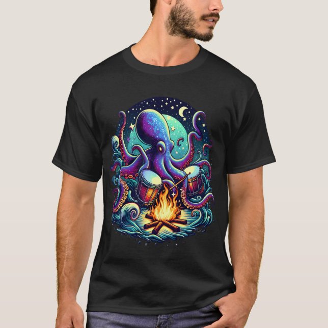 Octo-Beats by the Fire T-Shirt (Front)