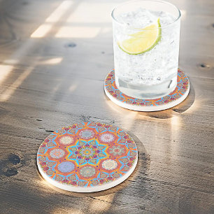 Octo brightener arabesque Moorish red style  Coaster