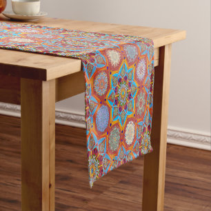 Octo brightener arabesque Moorish Red style Medium Table Runner