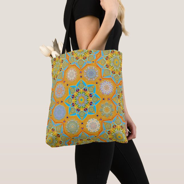 Octo brightener arabesque Moorish tangerine style  Tote Bag (Close Up)