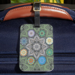 Octo brightener arabesque Stone Green Style Luggage Tag