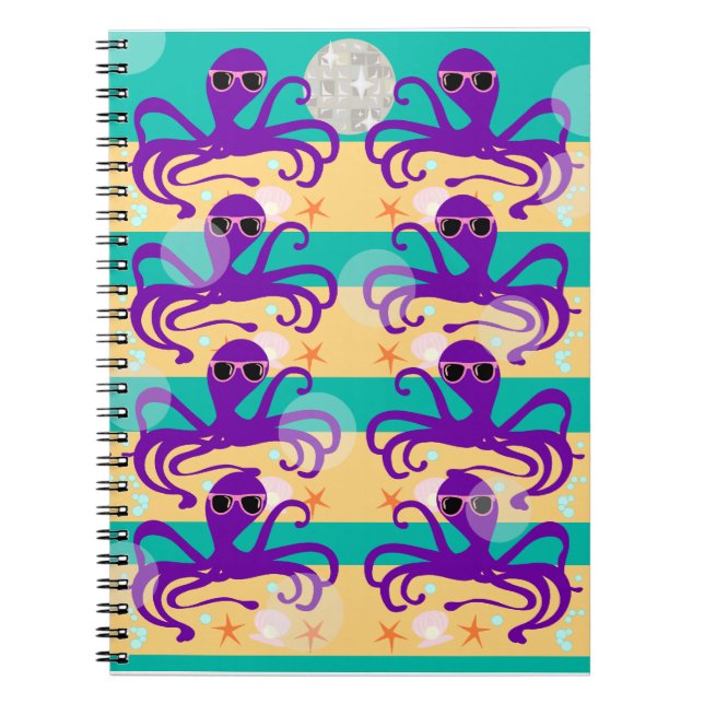 Octo Party Octopus Pattern Notebook (Front)