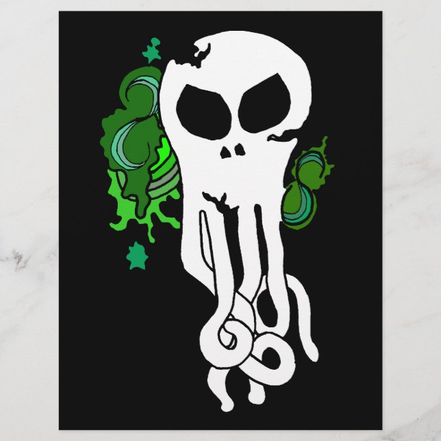 Octo skull green flyer (Front)