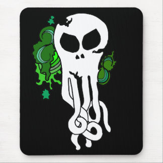 Octo skull green mouse pad
