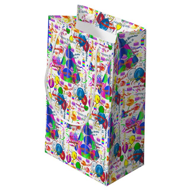 October, 13 Birthday Gift Bag (Back Angled)
