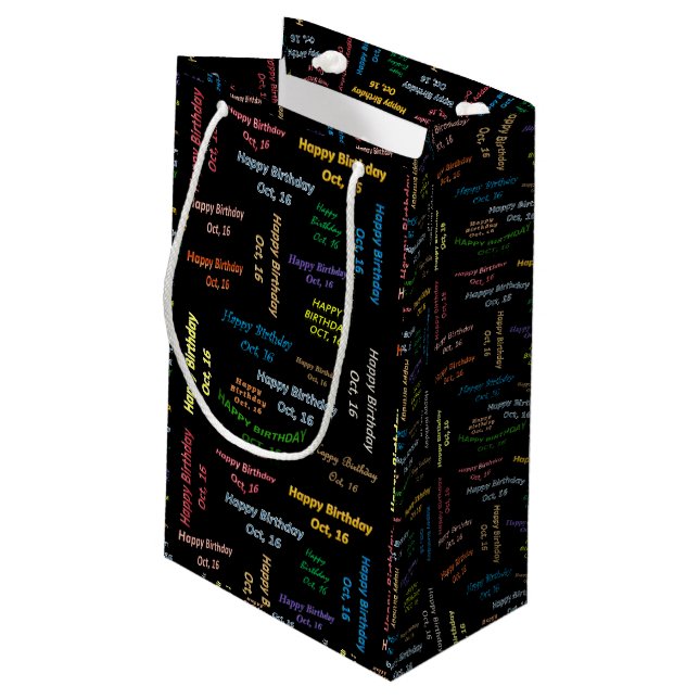 October, 16 Birthday Gift Bag (Back Angled)
