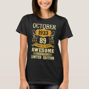 October 1933  89 Year Of Being Awesome T-Shirt