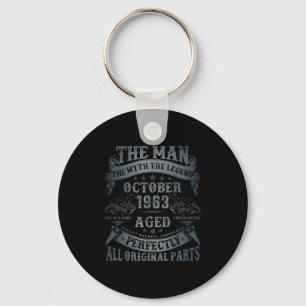 October 1963 62 Year Old Bday For Men 62nd Birthda Keychain