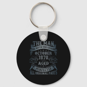 October 1970 55 Year Old Bday For Men 55th Birthda Keychain