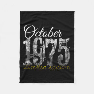 October 1975 Tee 50 Year Old Shirt 1975 50th Birth Fleece Blanket
