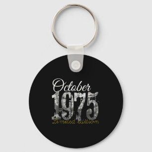October 1975 Tee 50 Year Old Shirt 1975 50th Birth Keychain