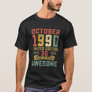 October 1990 T Shirt 30 Year Old Shirt 1990 Birthd