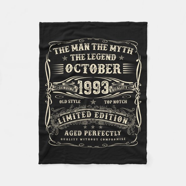 October 1993 32nd Birthday For Men 32 Year Old Bda Fleece Blanket (Front)