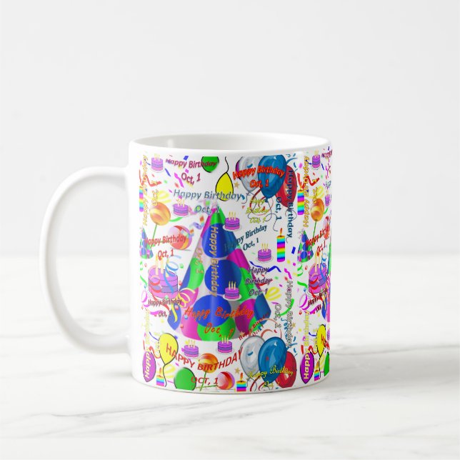 October, 1 Birthday Mug (Left)