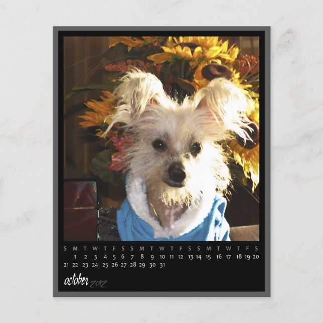 october 2012 calendar (Front)