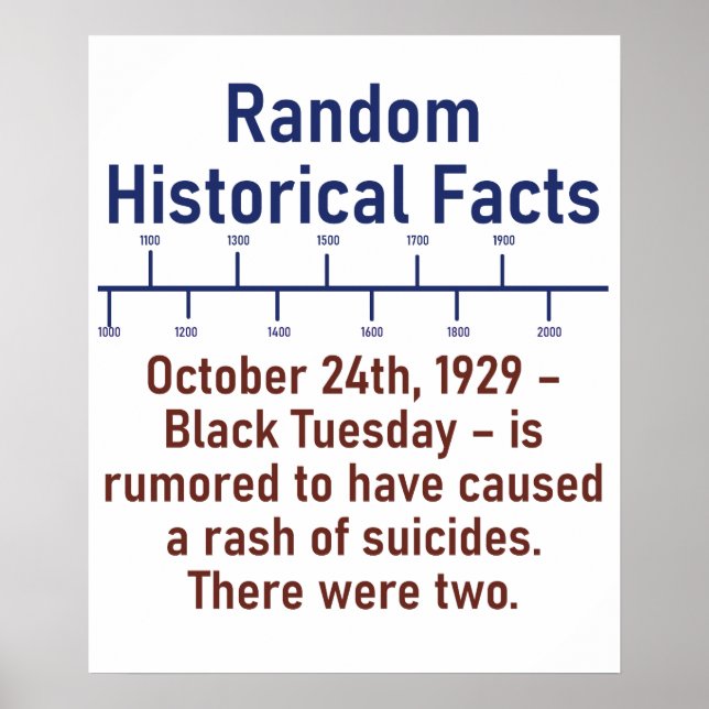 October 24th 1929  - History Fact Poster (Front)