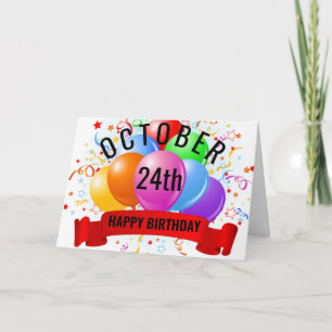 October 24th Birthday Card