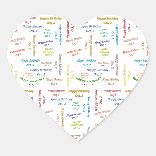 October, 2 Birthday Sticker (Front)