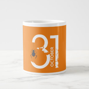 October 31 Black Spider Halloween  Large Coffee Mug