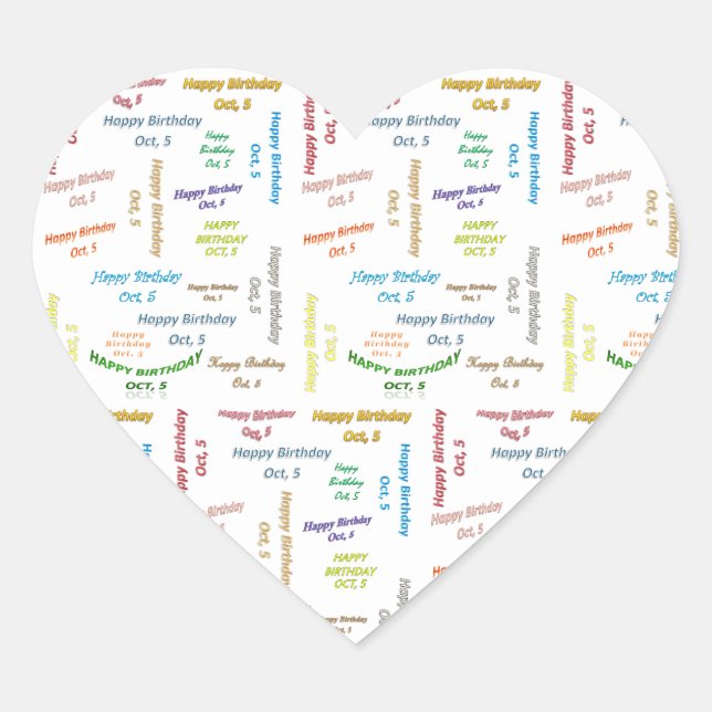 October, 5 Birthday Sticker (Front)