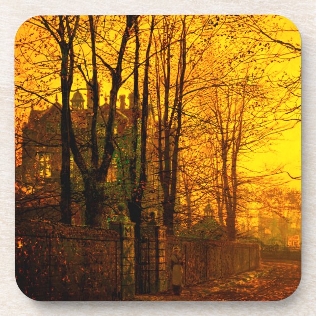 October Afterglow John Atkinson Grimshaw Coaster (Front)