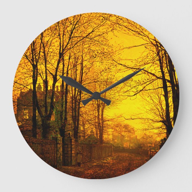 October Afterglow John Atkinson Grimshaw Large Clock (Front)