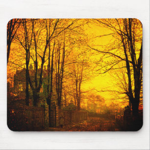 October Afterglow John Atkinson Grimshaw Mouse Pad