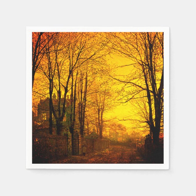 October Afterglow John Atkinson Grimshaw Napkin (Front)