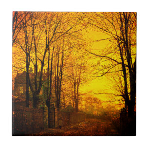 October Afterglow John Atkinson Grimshaw Tile