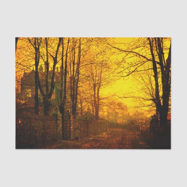 October Afterglow John Atkinson Grimshaw Tissue Paper (Front)