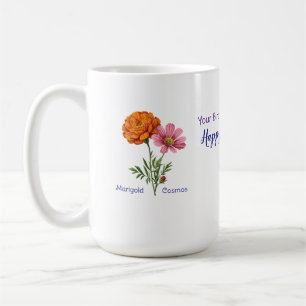  October Aunt Birth Flower  Pink/OrangePersonalize Coffee Mug