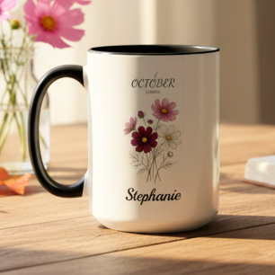 October Birth Flower Cosmos Birthday Mug
