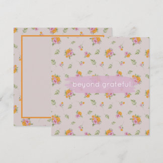 October Birth Flowers Marigold Cosmos Grateful Thank You Card