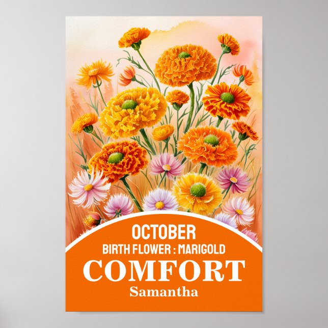 October Birth Month Flower Christian Wall Art (Front)