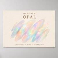October Birthstone Opal Art A4