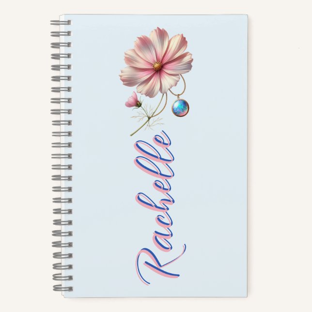 October Bloom & Gemstone Muse – Personalized Birth Notebook (Front)