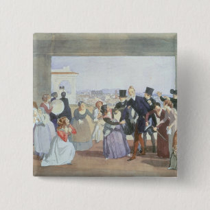 October Celebration in Rome, 1842 2 Inch Square Button