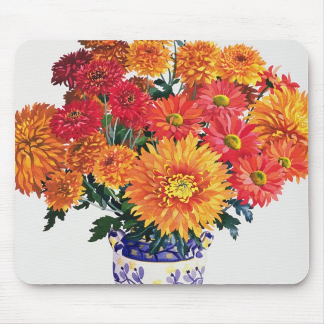 October Chrysanthemums Mouse Pad (Front)