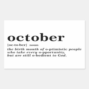 October Definition Sticker