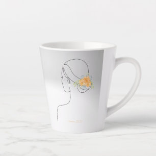 October Flower and Birthstone, Beautiful Lines Latte Mug