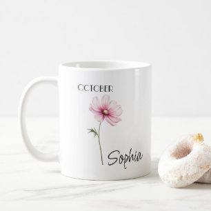 October Flower Personalized Coffee Mug
